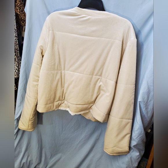 LC Lauren Conrad Women's Cream Quilted Jacket Size Large - Picture 7 of 9